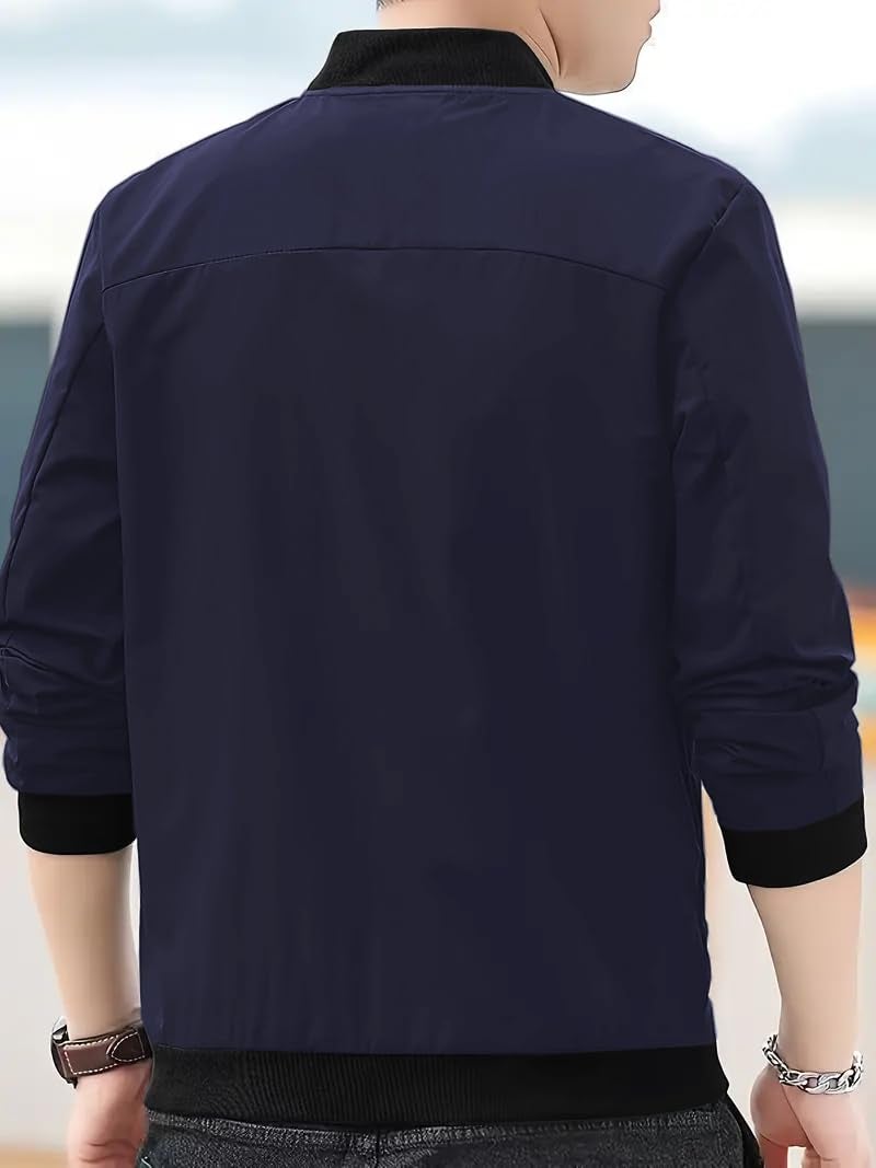 Celary Men's Bomber Jacket | Fancy Collar|| Lightweight Casual Zip-Up Jacket | Stylish Slim Fit Outerwear for All Seasons - Image 4