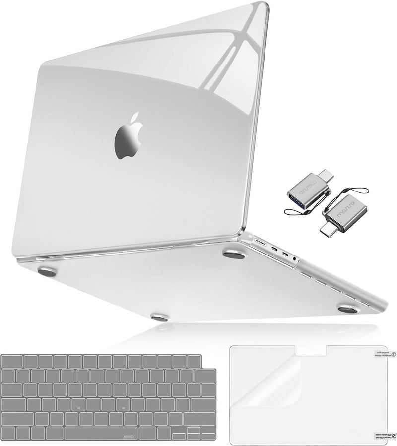 موسيسو غطاء متوافق مع MacBook Pro 14 بوصة للأعوام 2025 2024 2023 2022 2021 مع رقائق M5 M4 M3 M2 M1 Pro/Max، يتجاوز الجمال الطبيعي، غلاف بلاستيكي صلب وغطاء لوحة المفاتيح وفيلم شاشة ونوع C، شفاف بلوري - Image 1