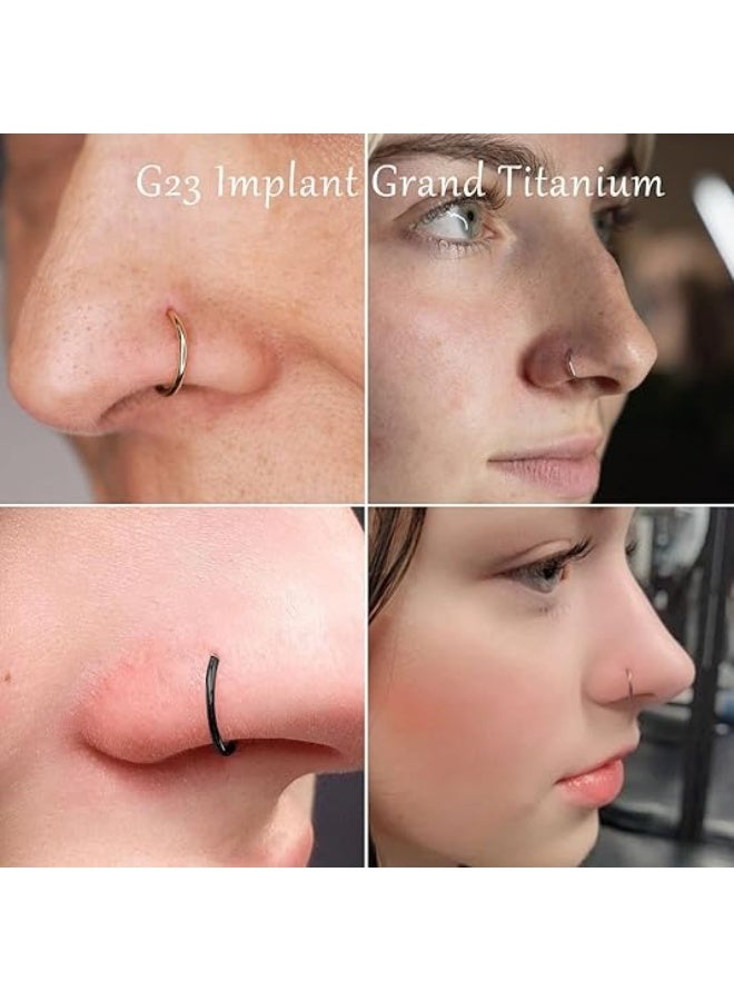 3 قطع حلقات أنف وهمية للنساء (ذهبي وفضي وأسود) مشبك أنف غير مثقوب من الفولاذ المقاوم للصدأ - Image 3