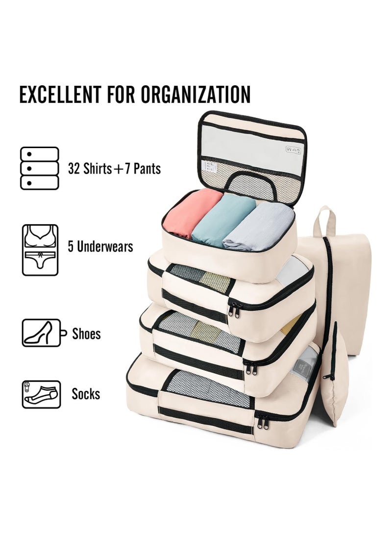 عام 8 مجموعات من صناديق تعبئة الحقائب، مجموعة منظم الحقائب، الضروريات للسفر، ملحقات السفر بأربعة أحجام (كبير جدًا، كبير، متوسط ​​وصغير) - Image 5