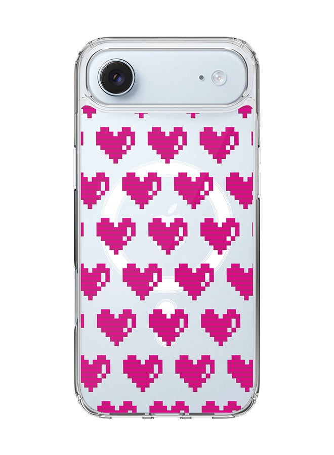 Stylizedd Classic Clear MagSafe Case for iPhone 17 Air , Hybrid Soft Case Flexible Edges Anti Drop TPU PC Gel Thin Transparent Cover [ Designed for iPhone 17 Air ] - Pixel Hearts