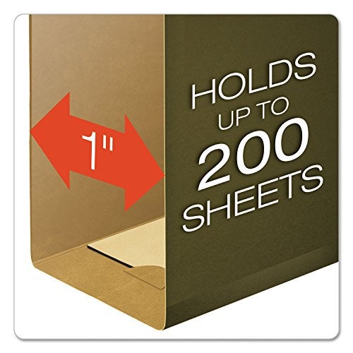 Pendaflex 04152X1 Reinforced 1" Extra Capacity Hanging Folders, Standard Green - Image 2