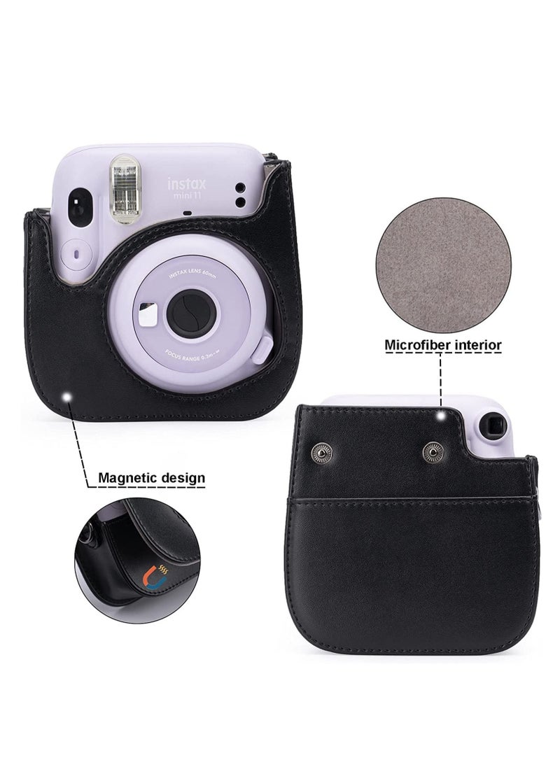 Y&D PU Leather For Instax Camera Compact Case for Fujifilm Mini 11/9/8/8+ Instant Film Black Penguin  - Image 3