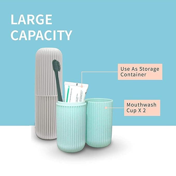 Clazkit Plastic Portable Toothbrush Case Box Storage Organizer Cover for Travel Bathroom Hiking Camping (Multicolour) - Pack of 2 - Image 5
