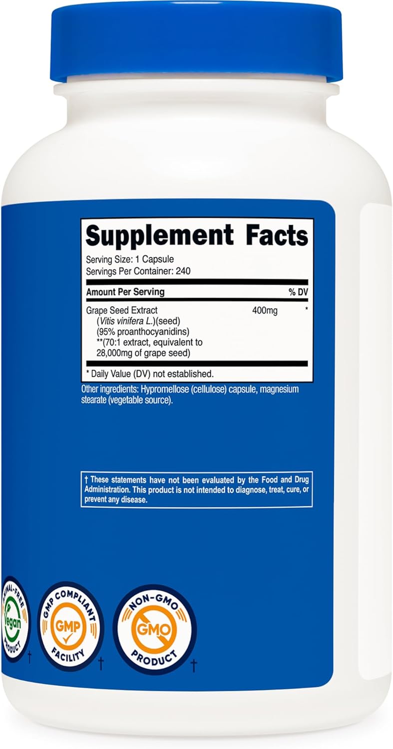 Nutricost Grape Seed Extract 28000mg 240 Capsule  NonGMO Gluten Free Vegetarian Friendly - Image 5