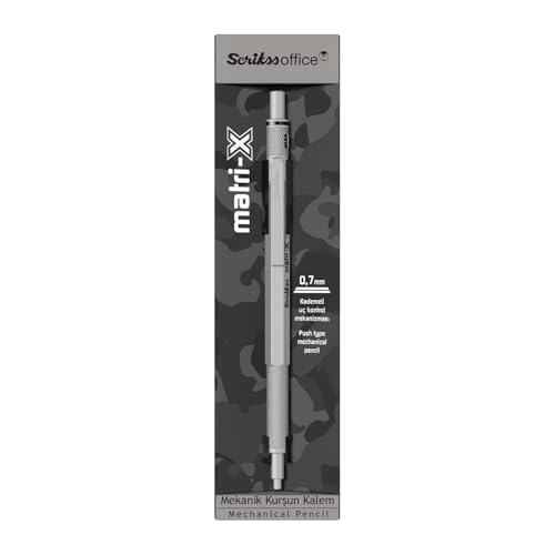 Scrikss 0.7mm Mechanical Clutch Lead Pen Pencil Light Gray Body Matri-X Series Eraser Included - Image 4
