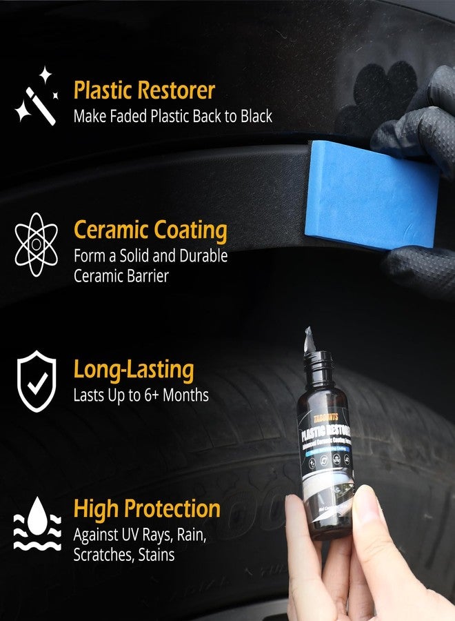 TABOUNTS Plastic Trim Restorer for Cars, Black Trim Restorer, Deep Black Trim Renewal & UV Defense,Ideal for Faded Bumpers/Trim/Plastic Surfaces Provides 6+ Months of Protection - Image 2