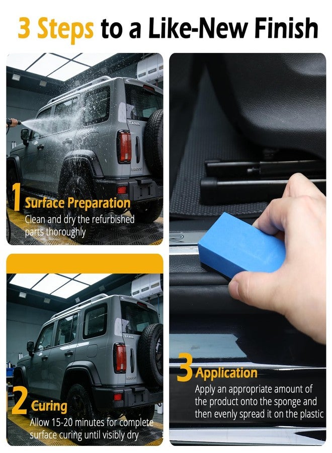 TABOUNTS Plastic Trim Restorer for Cars, Black Trim Restorer, Deep Black Trim Renewal & UV Defense,Ideal for Faded Bumpers/Trim/Plastic Surfaces Provides 6+ Months of Protection - Image 5