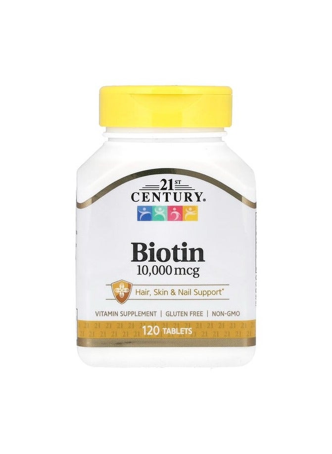 21st CENTURY Biotin 10,000 mcg 120 Tablets 