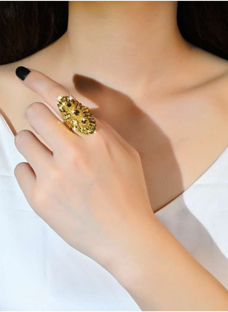 Elegance - Elegant 21k Gold Plated Ring For Women One Size - Image 1