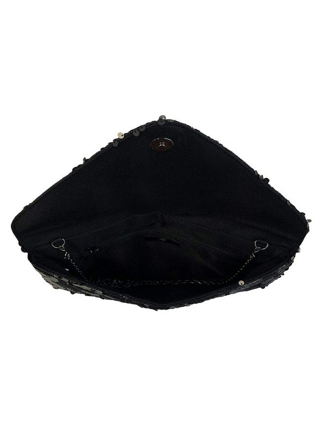 JNB Flat Sequin Envelope Clutchblack - Image 5