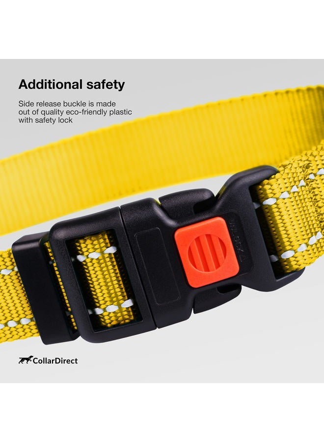 CollarDirect Reflective Dog Collar for a Small, Medium, Large Dog or Puppy with a Quick Release Buckle - Boy and Girl - Nylon Suitable for Swimming (10-13 Inch, Yellow) - Image 5