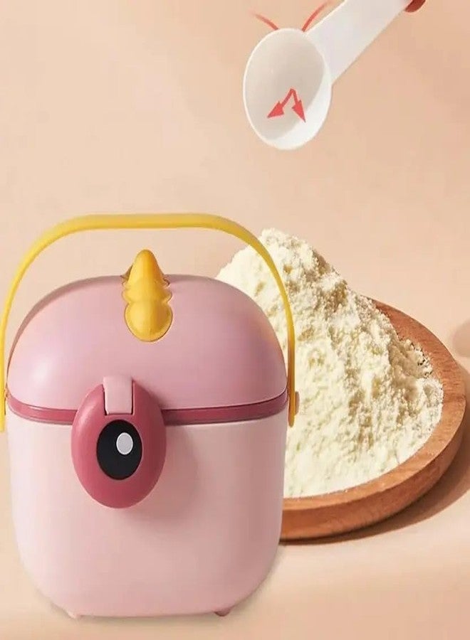 TERI BERI 400 ml Baby Formula Dispenser with Scoop & Leveller, Foodgrade Pp Double Layer Anti-Leak Milk Powder Dispenser Container, Baby Snack Storage Container for Outdoor Travel Home, Bpa Free Pink - Image 3