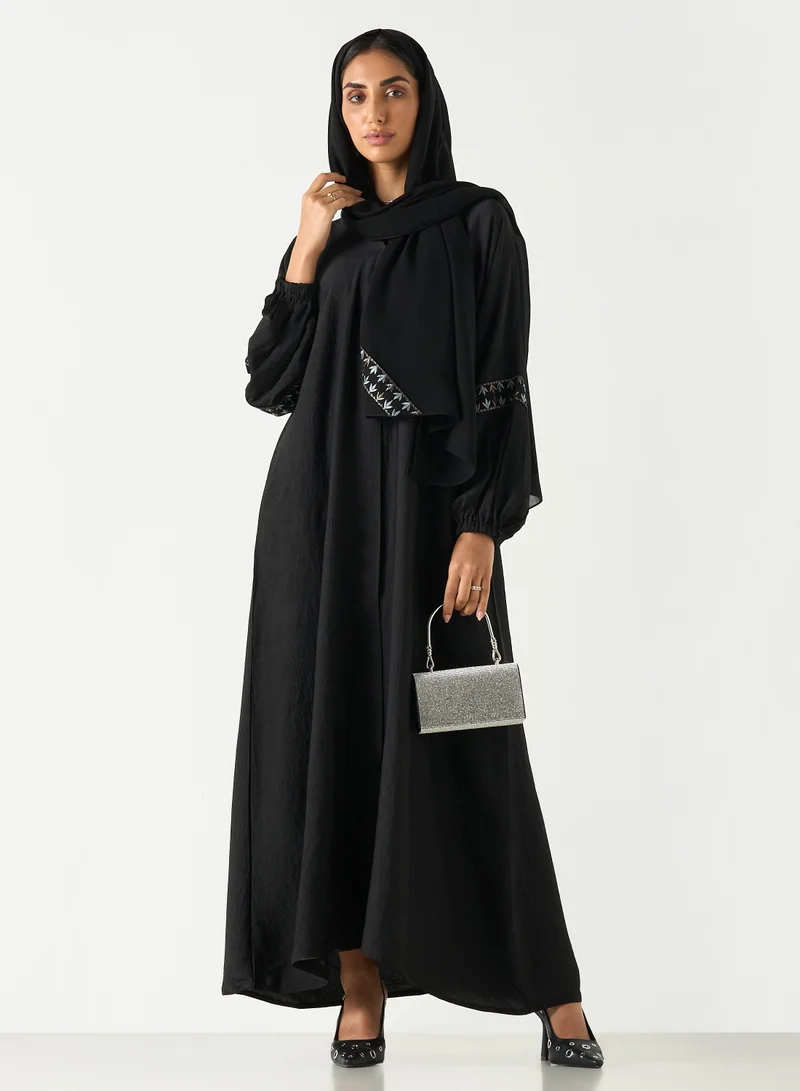 Hadiyath Al Madinah Embroidered Cuff Abaya