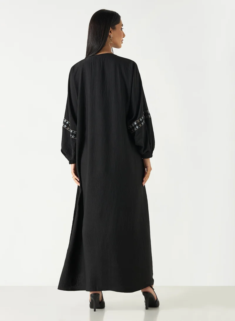 Hadiyath Al Madinah Embroidered Cuff Abaya