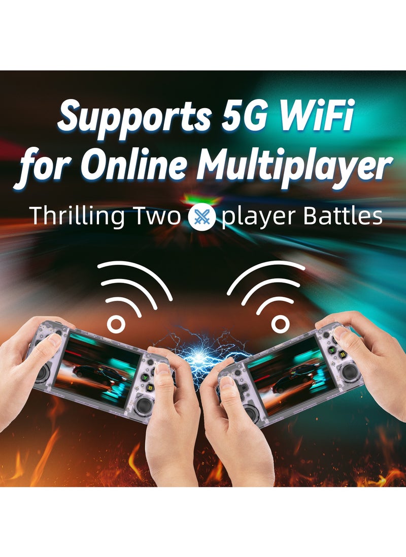 أنبيرنيك - وحدة تحكم ألعاب محمولة RG35XX H Retro، تدعم مخرج HDMI TV 5G، WiFi، Bluetooth 4.2، شاشة IPS مقاس 3.5 بوصة، نظام Linux مدمج، بطاقة TF سعة 64 جيجابايت، 5515 لعبة - Image 1