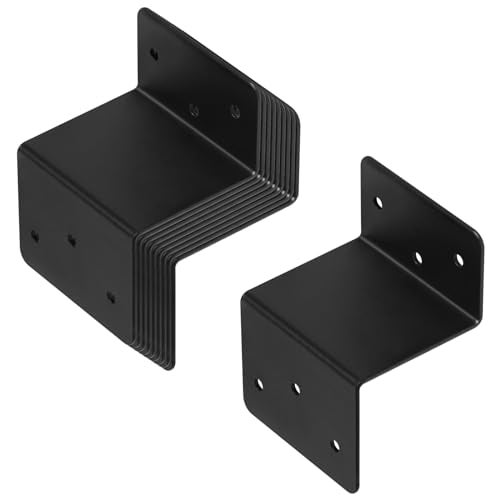 GBGS 10 PCS Black Z Brackets,2" Height Double Angle Z Clip for Wood Shelves Fixing - Image 4