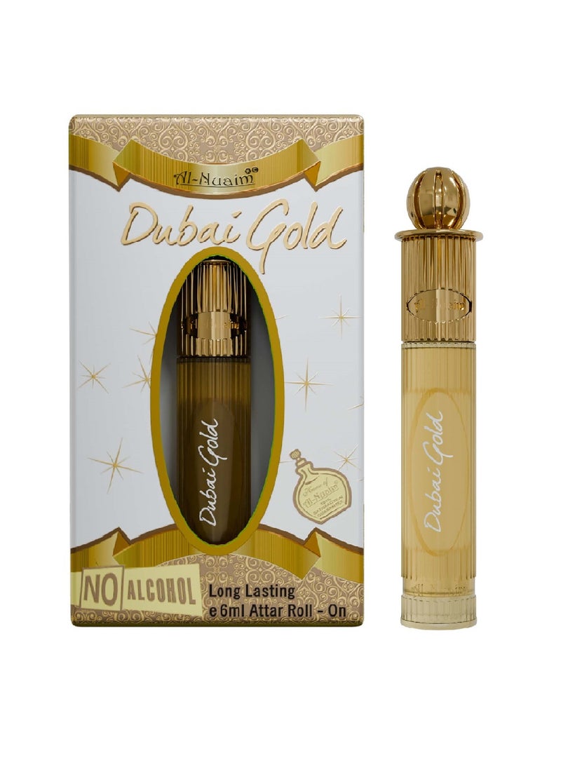 Al Nuaim Al-Nuaim Dubai Gold Alcohol Free Attar Roll On for Men - Pack of 4 (6ml Each) | Exquisite & Long Lasting Fragrance - Image 3