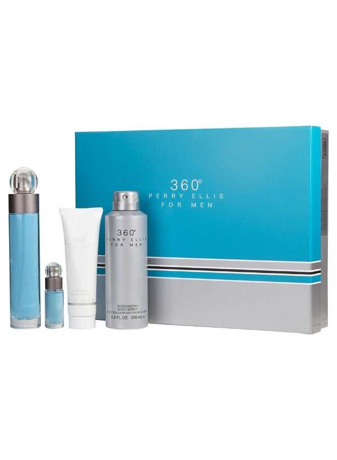 PERRY ELLIS مجموعة بيري إليس 360° (م) عطر 100 مل + بخاخ جسم 170 جرام + عطر 7.5 مل + جل استحمام 90 مل