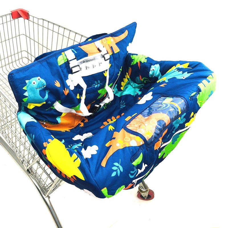 Kepler Brands Premium Shopping Cart Cover & High Chair Cover, Easy Install, Harness System, Soft Comfort Cushioning, Universal Size (Dinosaur) - Image 1