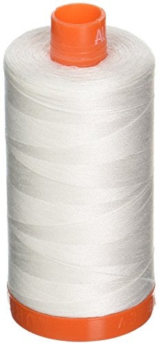 AURIFIL USA Aurifil 50wt Cotton 1,422yd-Natural, 1422 yd, Natural White - Image 1