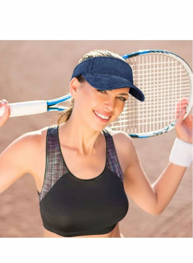 Generic Sport Sun Visor Hats, Summer Spring Outdoor Sports Lightweight Empty Top Baseball Cap Cotton Ball Caps for Cycling Running, Tennis, Golf & All Sports - Women and Men - Image 3