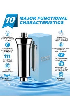 URbazaar 15-Stage Shower Head Filter-Shower Head Filter for Hard Water Prevent Hair Loss, High Pressure Shower Water Filter for Removing Chlorine and fluoride  - Image 2