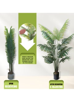 ESSENTIALS 360 Artificial Tree Fake Plants Areca Palm Fake Trees 120cm Faux Plants Indoor Realistic Plants for Office Home Room Living Room Store Decor  - Image 5