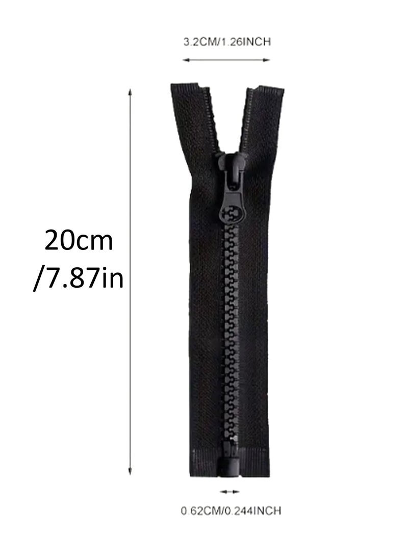 Generic 4pcs No.5 Tractor Zipper Open Tail Zipper 20cm (Black Color)  - Image 3