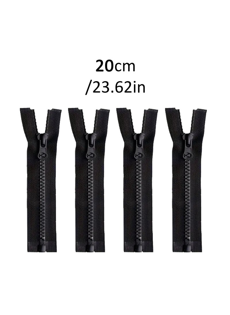 Generic 4pcs No.5 Tractor Zipper Open Tail Zipper 20cm (Black Color)  - Image 2
