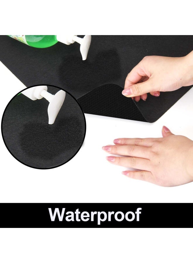 AiBOB AiBOB Waterproof Under Sink Mat Absorbent Quick Dry Sink Liners Protect Cabinets Durable Shelf Liners Slip Resistant and NonAdhesive 24X68 Pure Black  - Image 2