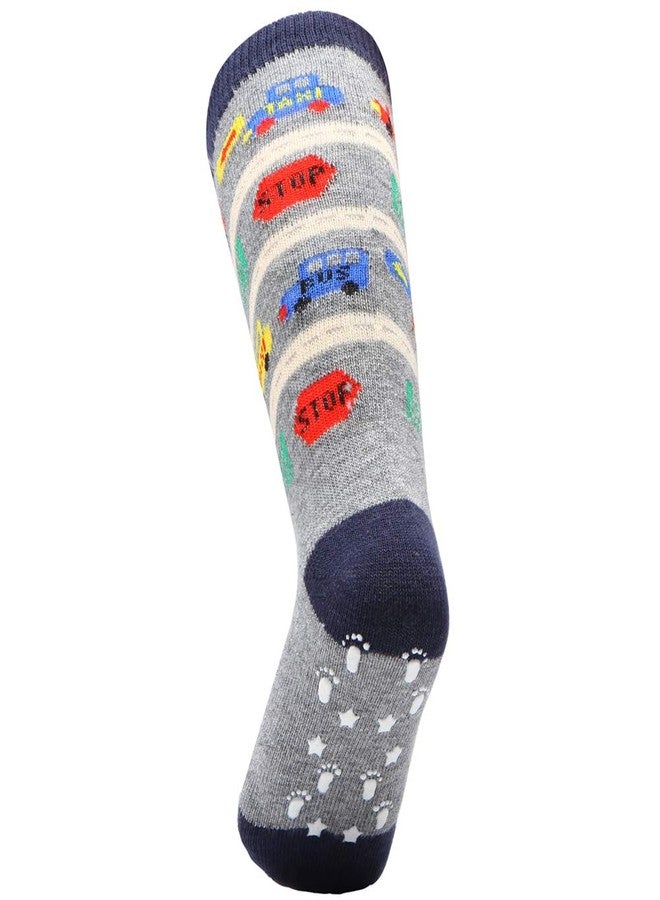 Cottock 6 Pairs Toddler Boy Non Slip Grip Socks Knee High Socks Cotton, Baby Boys Anti Skid Long Socks for Kids boy (6 Pairs, 3-5 Years) - Image 3