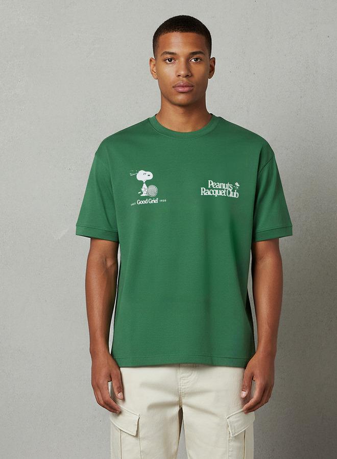 SP Characters Men Regular Fit Crew Neck Short Sleeves Peanuts Print T-shirt - Image 1