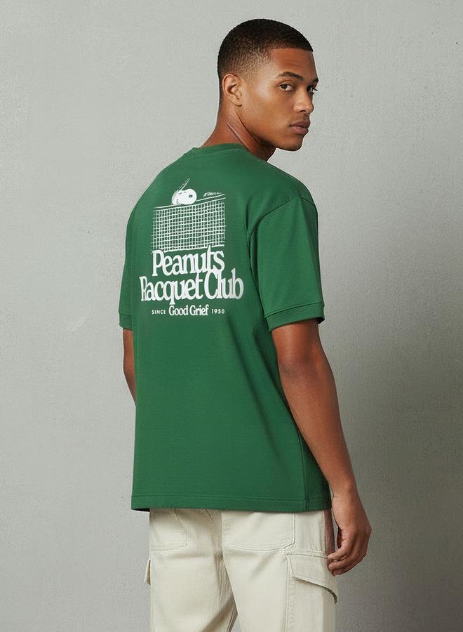 SP Characters Men Regular Fit Crew Neck Short Sleeves Peanuts Print T shirt - Image 3