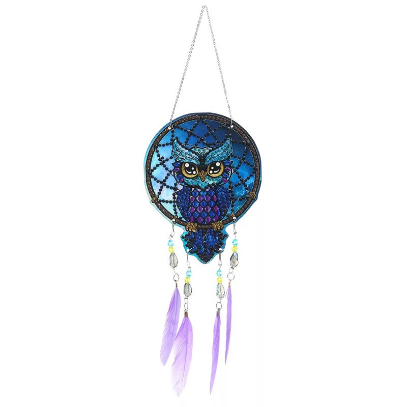 Diamond Painting Creative Diy Acrylic Crafts Dream Catcher Hanging Feather Wind Bell 5D Diamond Decoration Diamond Embroidery - Image 1