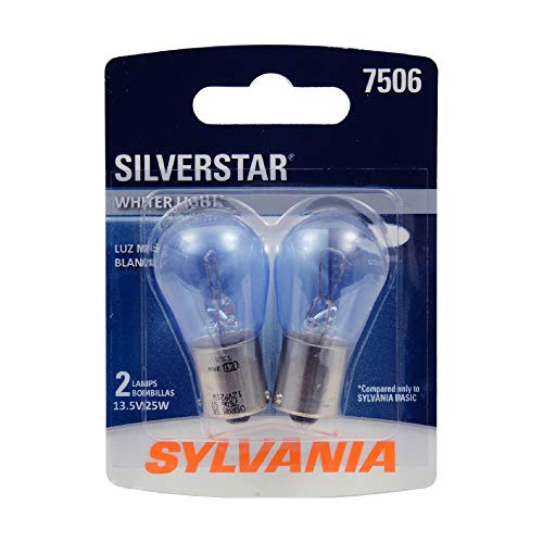 SYLVANIA - 7506 SilverStar Mini Bulb - Brighter and Whiter Light, Ideal for Daytime Running Lights (DRL) and Back-Up/Reverse Lights (Contains 2 Bulbs) - Image 1