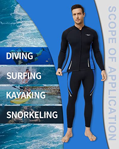 Seaskin Wetsuit Tops for Mens 3mm Front Zipper - Image 4
