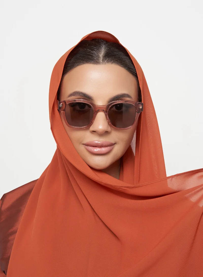 30Sundays Canyon,Women Sunglasses, Square Sunglasses, UV Protection: UV400 (Pink,Brown)