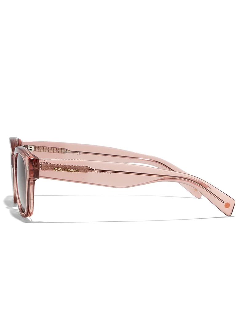 30Sundays Canyon,Women Sunglasses, Square Sunglasses, UV Protection: UV400 (Pink,Brown)