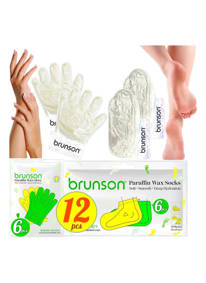 brunson Disposable Paraffin Wax Gloves and Socks for Hands and Feet Soft smooth and deeply hydrating Dual paraffin wax treatment offers soothing therapy for both hands and feet leaving skin rejuvenated  - Image 1
