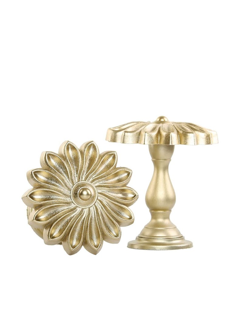 IDT 1 Pair Curtain Holdbacks Window Tie Backs Holders For Bedroom Wall Office Decor Home Sheer Blackout Drapes Blind Curtains Decorations Accessories Buckle Hooks Golden Colour - Image 2