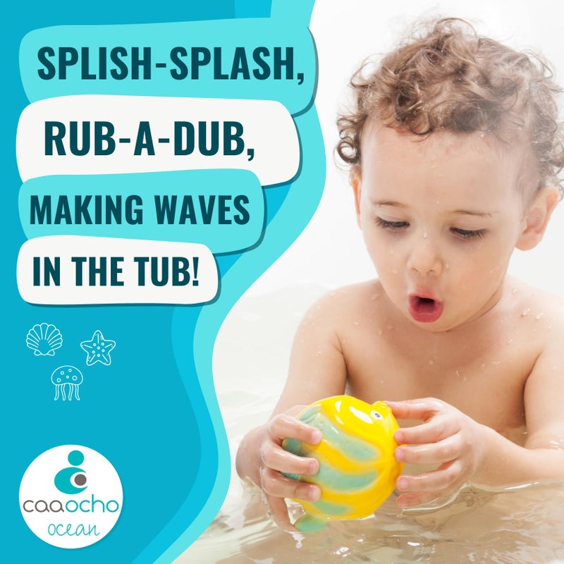 CaaOcho Pure Natural Rubber Bath Toy - La The Butterfly Fish Baby Toy - Hole Free Bath Toys, BPA Free Bath Toys for Infants, Without Holes Sealed Natural Rubber Baby Toy - Image 3