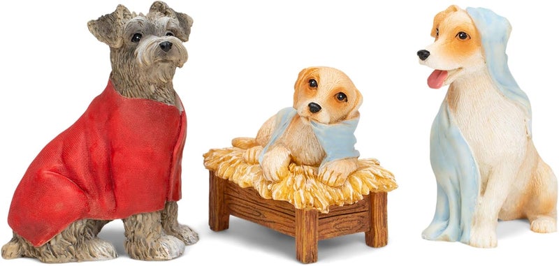 Roman Canine Creche Dog Nativity Scene Decoration, 7 Piece Set - Image 3