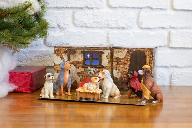 Roman Canine Creche Dog Nativity Scene Decoration, 7 Piece Set - Image 2