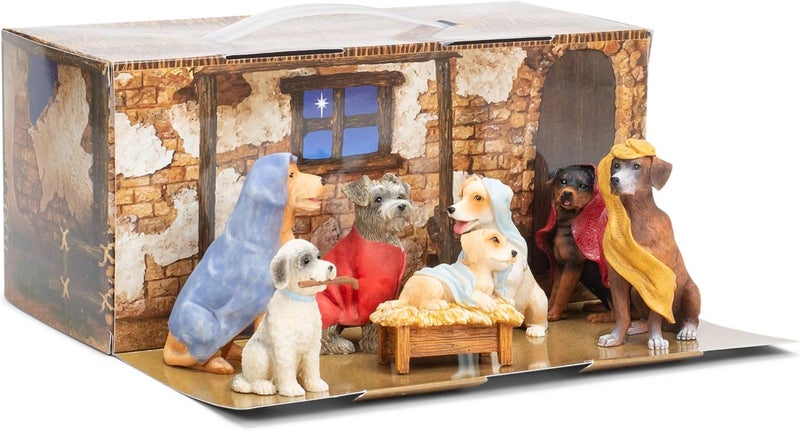 Roman Canine Creche Dog Nativity Scene Decoration, 7 Piece Set - Image 5
