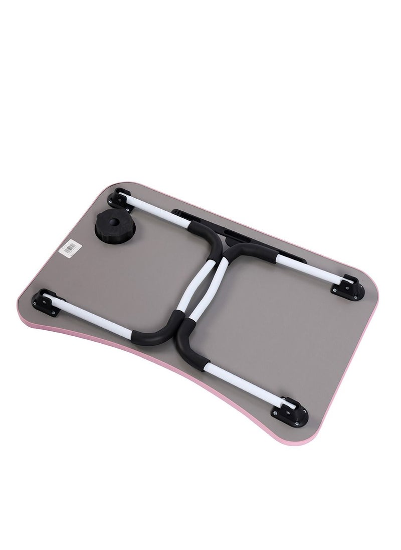 LAWAZIM - Foldable Laptop Desk - Pink - Portable Bed Table with Cup Holder and Adjustable, Ergonomic, Compact, and Space-Saving Design - Ideal for Working, Writing, Studying, and Drawing - Image 1
