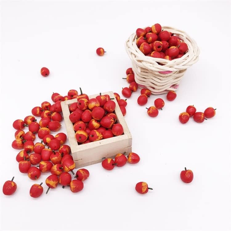 SXFSE Dollhouse Decoration Accessories, 1:12 Dollhouse 10 Pcs Farm Props Kitchen Miniature Food Play Fruit Set (Red Apple) - Image 4