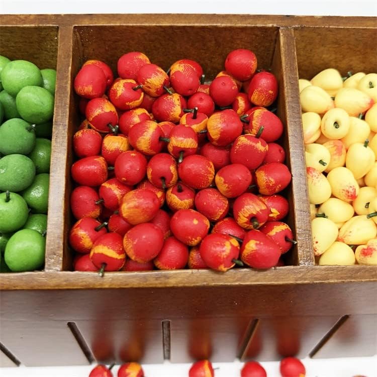 SXFSE Dollhouse Decoration Accessories, 1:12 Dollhouse 10 Pcs Farm Props Kitchen Miniature Food Play Fruit Set (Red Apple) - Image 3