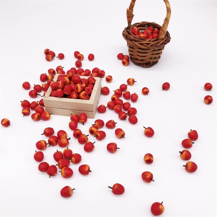 SXFSE Dollhouse Decoration Accessories, 1:12 Dollhouse 10 Pcs Farm Props Kitchen Miniature Food Play Fruit Set (Red Apple) - Image 1