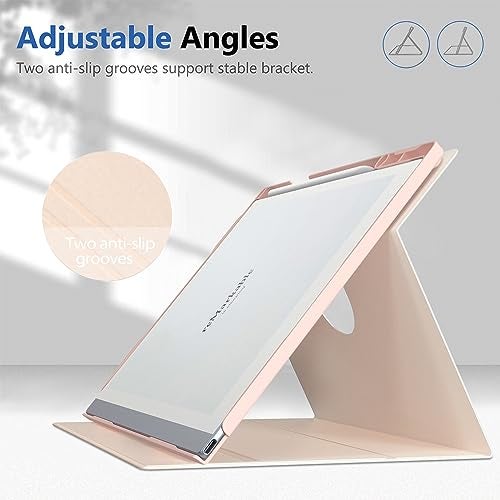 E NET-CASE Case for Remarkable 2 Paper Tablet- Multi-Viewing Adjustable Folding Book Folio Cover - with Built-in Pen Holder - for 10.3" 2020 Released (Pink) - Image 4
